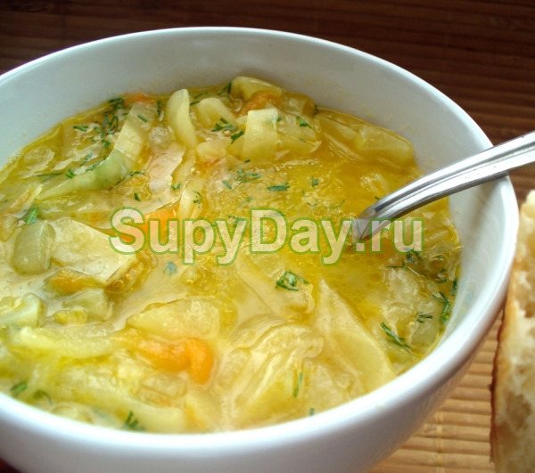 Суп с капустой и луком