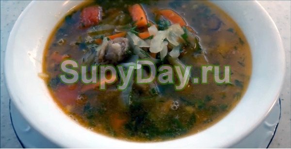 Суп с капустой и мясом